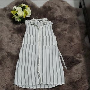 Black and White Vertical Striped Cover Up New!